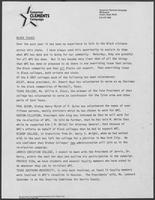 Memorandum from the Governor Clements Campaign titled "Black Issues"
