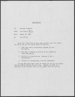 Confidential memo from Jim Francis to William P. Clements regarding Jim Collins, August 24, 1982