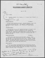 Memo from Richard Collins to William P. Clements, Rita Clements, H.R. Bright, Peter O'Donnell, and Jim Francis, May 20, 1980 