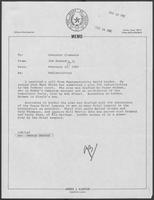 Memo from Jim Kaster to William P. Clements regarding redistricting, February 22, 1982