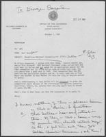 Annotated memo from Karl Rove to William P. Clements regarding Republican National Convention, October 2, 1981