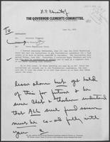 Annotated memo from Jim Francis to William P. Clements regarding state republican party, June 14, 1979