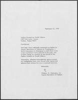 Letter from William P. Clements to Dallas Council on World Affairs, February 15, 1973