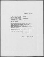 Letter from William P. Clements to Rogers C.B. Morton, Secretary of Interior, February 21, 1973