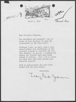 Letter from Lady Bird Johnson to William P. Clements, April 3, 1981