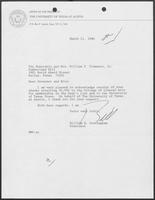 Letter from William H. Cunningham to William P. Clements, Jr. and Rita Clements, March 21, 1986