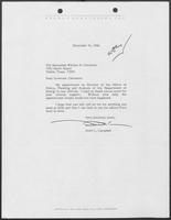 Letter from Scott L. Campbell to William P. Clements, Jr., December 31, 1986