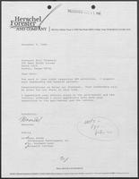 Letter from Herschel Forester to William P. Clements, Jr., December 9, 1986