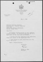 Letter from Thomas H. Kean to William P. Clements, Jr., May 5, 1986