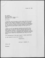 Letter from William P. Clements, Jr. to Nancy Reagan, October 22, 1986