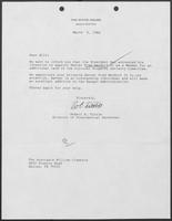 Letter from Robert H. Tuttle to William P. Clements, Jr., March 5, 1986
