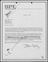 Letter from T. Don Stacy to William P. Clements, Jr., January 6, 1983