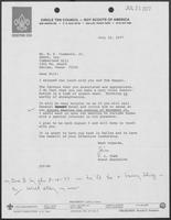 Letter from J.L. Tarr to William P. Clements regarding Boy Scouts, July 20, 1977