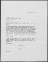 Letter from William P. Clements to Mr. Edwin L. Cox regarding Clements Scout Reservation Activities, December 16, 1982