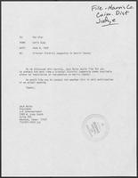 Memo from Carla Eudy to Pat Oles regarding Criminal District Judgeship in Harris County, June 8, 1982