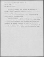 News release from the Office of Governor William P. Clements, Jr., regarding recent appointment, June 21, 1979