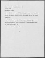 News release from the Office of Governor William P. Clements, Jr., regarding recent appointment, January 7, 1981