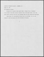 News release from the Office of Governor William P. Clements, Jr., regarding recent appointment, April 15, 1981