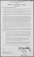 Proclamation issued by Governor William P. Clements, July 27, 1981, regarding the shipment of produce from California