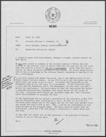Memo from David Herndon to William P. Clements, April 30, 1982