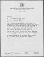 Memo from Bill Lauderback to Linda Howell and Martha Alworth regarding Texas Energy Natural Resources Advisory Council (TENRAC) Solar Committee, April 18, 1980