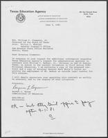Letter from Raymond L. Bynum to Governor William P. Clements, Jr., June 5, 1981