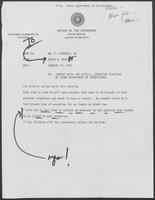 Memo from David A. Dean, to William P. Clements, regarding Contact with Jim Estelle, Executive Directory of Texas Department of Corrections, 19 January 1979