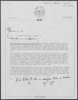 Memo from David A. Dean to William P. Clements, December 30, 1980