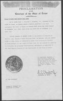 Proclamation by the Governor of the State of Texas: Special Election for the purpose of Adopting or Rejecting Proposed Constitutional Amendments, August 30, 1979