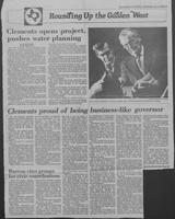 Newspaper clipping headlined, "Clements proud of being business-like governor," January 13, 1982