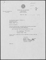 Appointment letter from William P. Clements to Secretary of State, George W. Strake, March 18, 1981