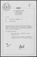 memo from David Dean to William P. Clements, April 7, 1980