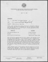 Memorandum from Bill Lauderback to Linda Howell and Martha Alworth titled "TENRAC Advisory Committees," April 17, 1980