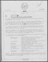Memo from David A. Dean to Tobin Armstrong, regarding West Texas University Regent Appointment, August 9, 1979