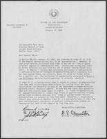 Letter from William P. Clements Jr. to Mark White, January 17, 1980