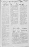 "Clements requests $18 million for TDC plans", Houston Post, April 25, 1981