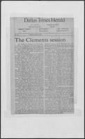 Newspaper clipping headlined, "The Clements Session," June 13, 1981