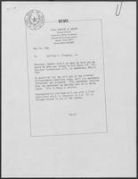 Memo from David A. Dean to William P. Clements Jr., May 14, 1981