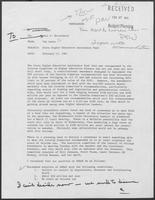 Memorandum from Tim Lewis to Paul T. Wrotenbery titled "State Higher Education Assistance Fund," February 17,  1981