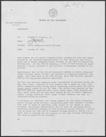 Memorandum from Jarvis E. Miller to Governor William P. Clements titled "Public Community/Junior Colleges," October 20, 1982