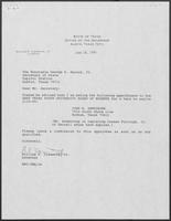 Appointment letter from William P. Clements to Secretary of State, George Bayoud, June 28, 1990