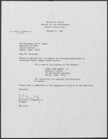 Appointment letter from William P. Clements to Secretary of State, Jack Rains, October 27, 1987