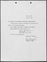 Letter from William P. Clements to the Senate, March 10, 1987