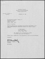 Appointment letter from William P. Clements to Secretary of State, George Bayoud, December 18, 1989