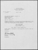 Appointment letter from William P. Clements to Secretary of State, George Bayoud, July 17, 1990