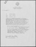 Appointment letter from James Huffines to William P. Clements regarding the appointments to the Education Consolidation and Improvement Act Advisory Committee, December 15, 1987