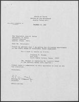 Appointment letter from Governor William P. Clements, Jr., to Secretary of State Jack Rains, December 10, 1987