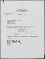 Appointment letter from William P. Clements, to Secretary of State, George Bayoud, December 13, 1989