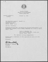 Appointment letter from Governor William P. Clements to Secretary of State, George Bayoud, October 31, 1990