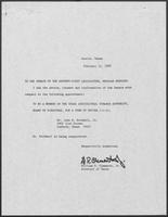 Appointment letter from William P. Clements to the Senate of the 71st Legislature, February 13, 1989